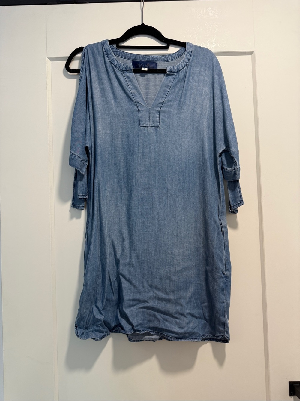 Blue Rain Light Blue Chambray Midi Dress